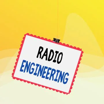 Writing note showing Radio Engineering. Business photo showcasing Concerned with Illustrazione stock