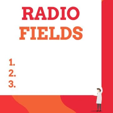 Writing note showing Radio Fields. Business photo showcasing electromagnetic Illustrazione stock
