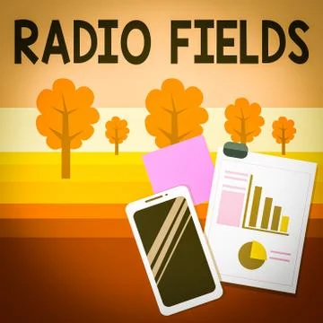Writing note showing Radio Fields. Business photo showcasing electromagnetic イラスト素材