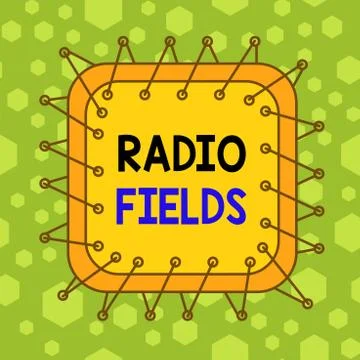 Writing note showing Radio Fields. Business photo showcasing electromagnetic イラスト素材