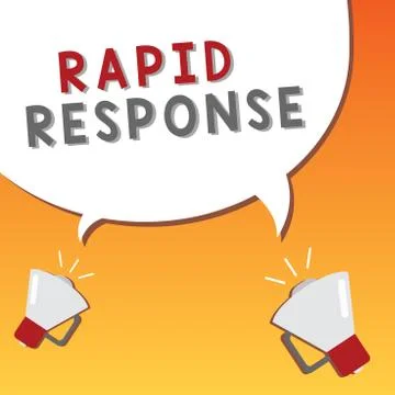Writing note showing Rapid Response. Business photo showcasing Medical emergency イラスト素材