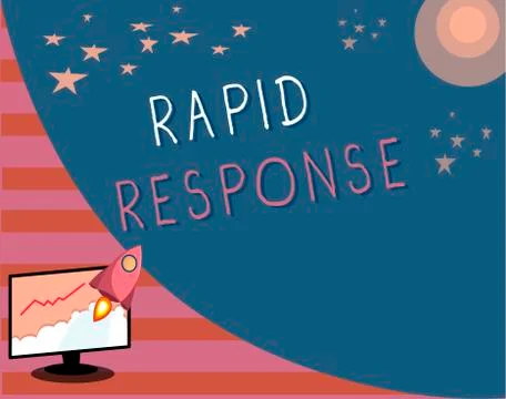 Writing note showing Rapid Response. Business photo showcasing Medical emergency Stock Illustration