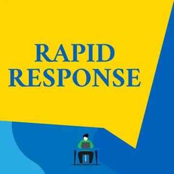 Writing note showing Rapid Response. Business photo showcasing Medical emergency Stock Illustration