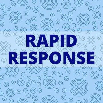 Writing note showing Rapid Response. Business photo showcasing Medical emergency Stock Illustration