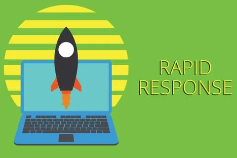 Writing note showing Rapid Response. Business photo showcasing Medical emergency Stock Illustration