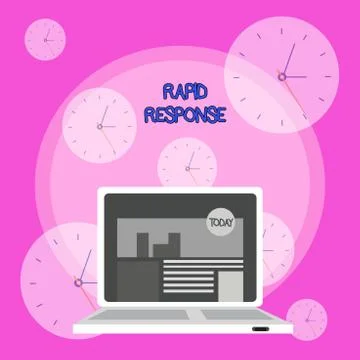 Writing note showing Rapid Response. Business photo showcasing Medical emergency Stock Illustration
