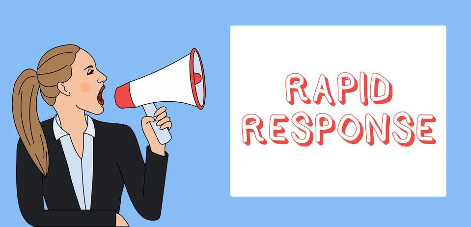 Writing note showing Rapid Response. Business photo showcasing Medical emergency Stock Illustration