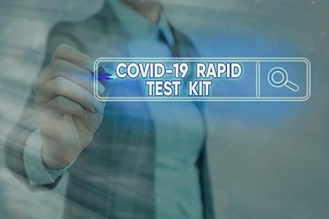 Writing note showing Rapid Test Kit. Business photo showcasing Emergency medical Stock Photos