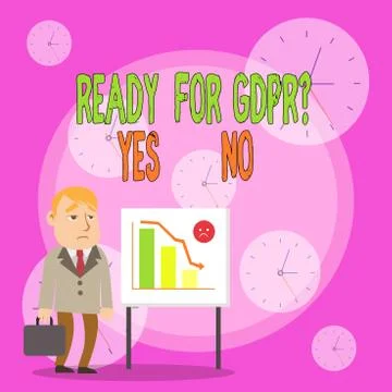 Writing note showing Ready For Gdpr Question Yes No. Business photo showcasing 스톡 일러스트