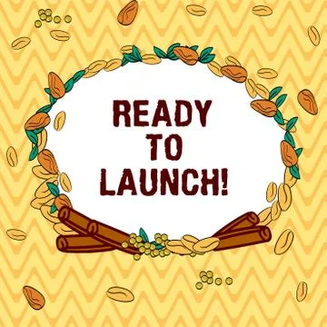 Writing note showing Ready To Launch. Business photo showcasing Prepared to Stock Illustration