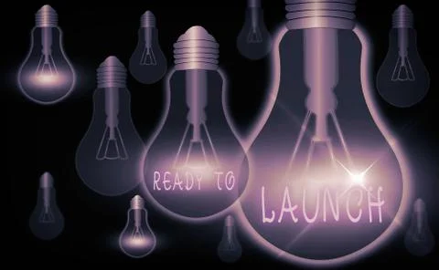Writing note showing Ready To Launch. Business photo showcasing an event to Stock Illustration