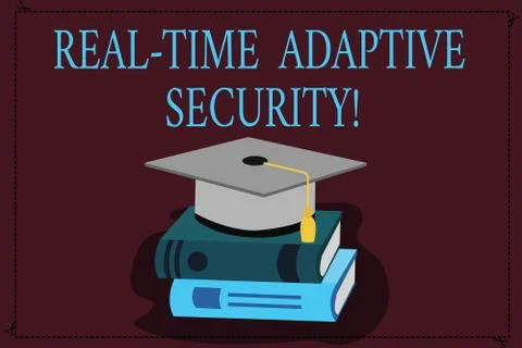 Writing note showing Real Time Adaptive Security. Business photo showcasing Stock Illustration