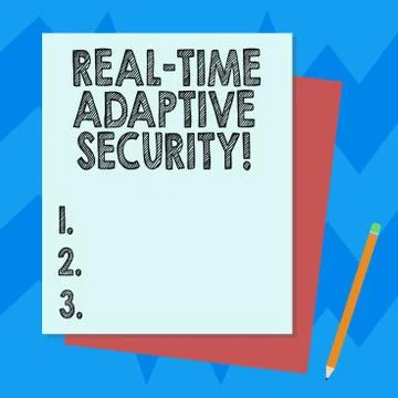 Writing note showing Real Time Adaptive Security. Business photo showcasing Stock Illustration