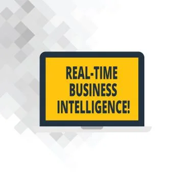 Writing note showing Real Time Business Intelligence. Business photo showcasing Illustrazione stock