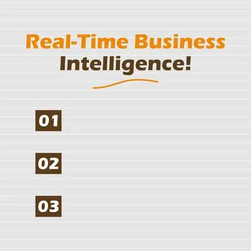 Writing note showing Real-Time Business Intelligence. Illustrazione stock
