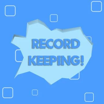 Writing note showing Record Keeping. Business photo showcasing The activity or 스톡 일러스트