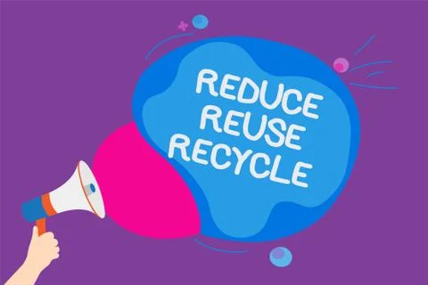 Writing note showing Reduce Reuse Recycle. Business photo showcasing ways can Illustrazione stock