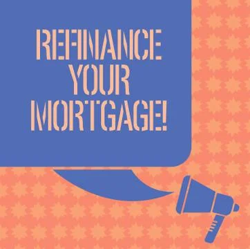 Writing note showing Refinance Your Mortgage. Business photo showcasing Ilustración de archivo