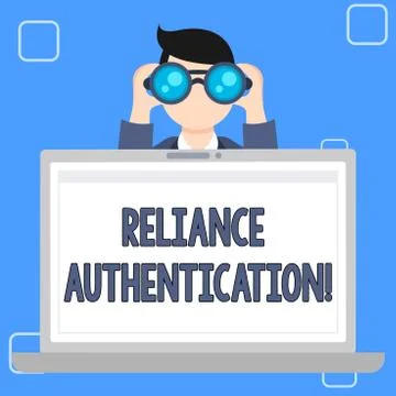 Writing note showing Reliance Authentication. Business photo showcasing part  Stock Illustration