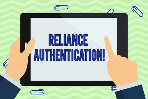 Writing note showing Reliance Authentication. Business photo showcasing part  Stock Illustration