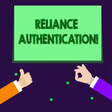 Writing note showing Reliance Authentication. Business photo showcasing part  Stock Illustration