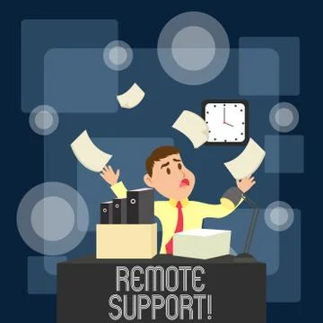 Writing note showing Remote Support. Business photo showcasing help endusers to Stockillustratie