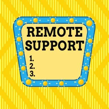 Writing note showing Remote Support. Business photo showcasing help endusers to Stockillustratie