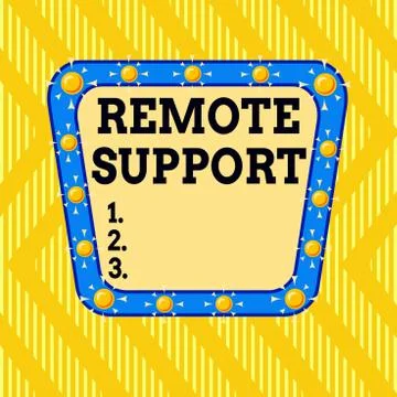 Writing note showing Remote Support. Business photo showcasing help endusers to 스톡 일러스트