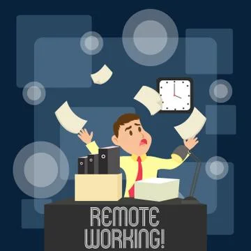 Writing note showing Remote Working. Business photo showcasing situation in Stock Illustration
