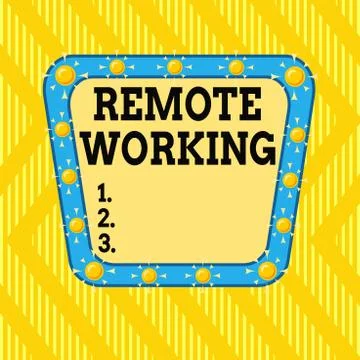 Writing note showing Remote Working. Business photo showcasing situation in Stock Illustration