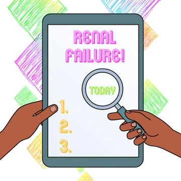 Writing note showing Renal Failure. Business photo showcasing medical condition Stock Illustration