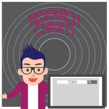 Writing note showing Research Chart. Business photo showcasing it represents a Stock Illustration