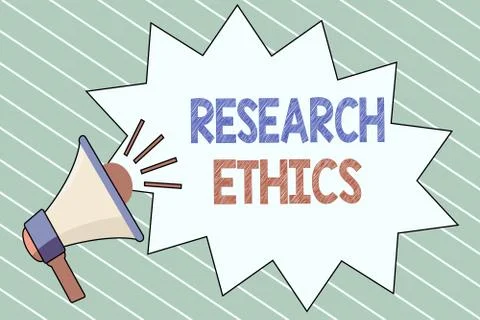 Writing note showing  Research Ethics. Business photo showcasing interested i Ilustração Stock