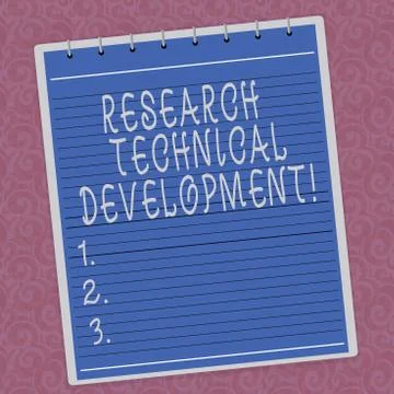 Writing note showing Research Technical Development. Business photo showcasing 스톡 일러스트