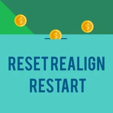 Writing note showing Reset Realign Restart. Business photo showcasing Life audit 库存插图