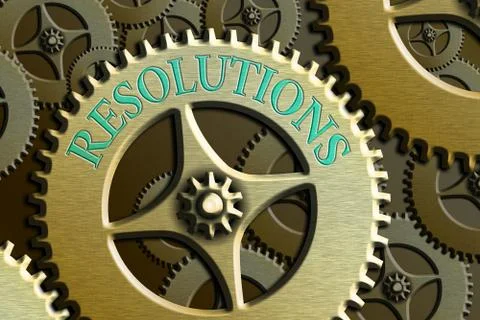 Writing note showing Resolutions. Business photo showcasing the act of analyzing Stock Illustration