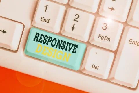 Writing note showing Responsive Design. Business photo showcasing web page Stock Photos