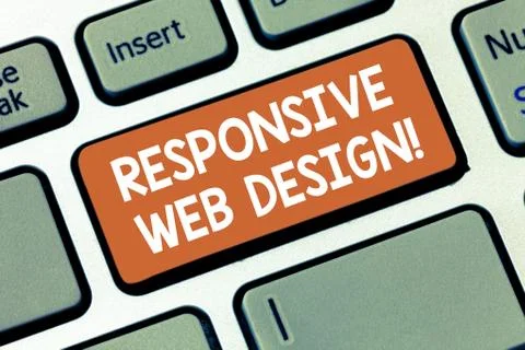 Writing note showing Responsive Web Design. Business photo showcasing web page Stock-Fotos