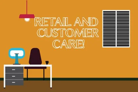 Writing note showing Retail And Customer Care. Business photo showcasing Stock Illustration