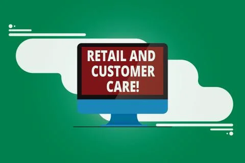 Writing note showing Retail And Customer Care. Business photo showcasing Stock Illustration