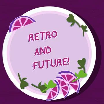 Writing note showing Retro And Future. Business photo showcasing optimistic Stock Illustration