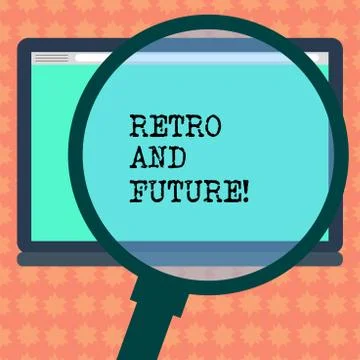 Writing note showing Retro And Future. Business photo showcasing optimistic Stock Illustration