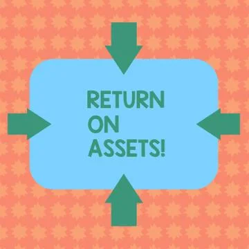 Writing note showing Return On Assets. Business photo showcasing percentage how Ilustração Stock