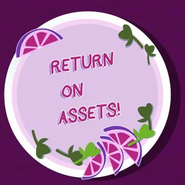 Writing note showing Return On Assets. Business photo showcasing percentage how Ilustração Stock