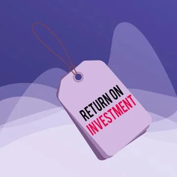 Writing note showing Return On Investment. Business photo showcasing Ratio 库存插图
