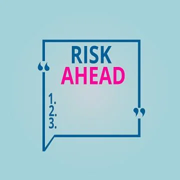 Writing note showing Risk Ahead. Business photo showcasing A probability or Stock Illustration