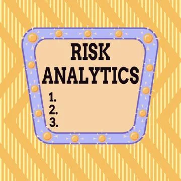 Writing note showing Risk Analytics. Business photo showcasing study of Stock Illustration