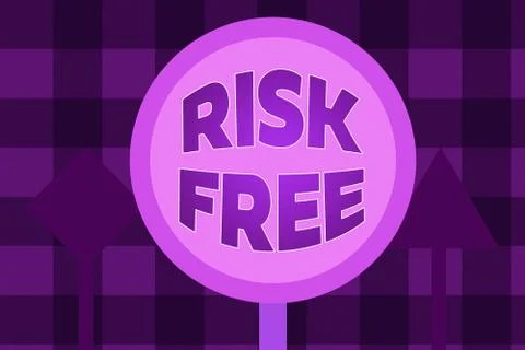 Writing note showing Risk Free. Business photo showcasing used to describe Stockillustratie