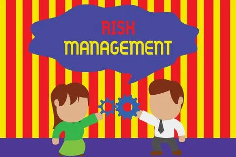 Writing note showing Risk Management. Business photo showcasing evaluation of Stockillustratie