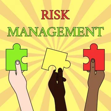 Writing note showing Risk Management. Business photo showcasing evaluation of Stock Illustration